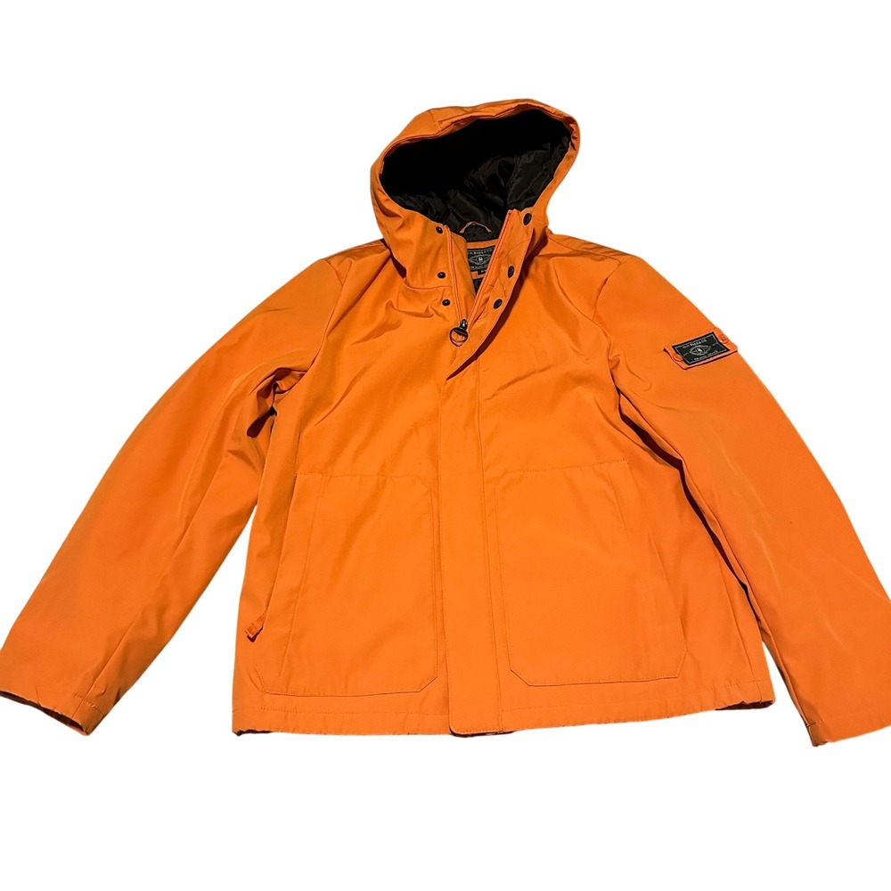 G H Bass Orange Hooded Jacket M Lightweight Outdoor Casual